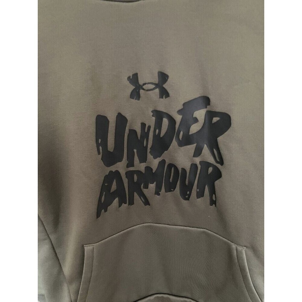 Under Armour Dark Green Hoodie Kids Pullover Size YLG 25x16 - Picture 4 of 10